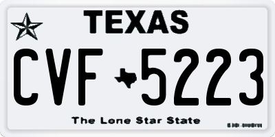 TX license plate CVF5223