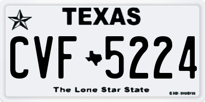 TX license plate CVF5224