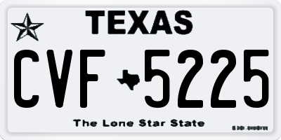 TX license plate CVF5225