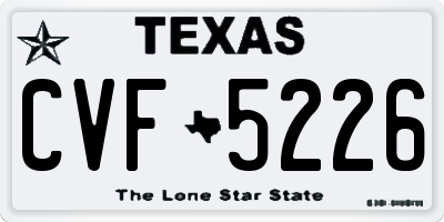 TX license plate CVF5226
