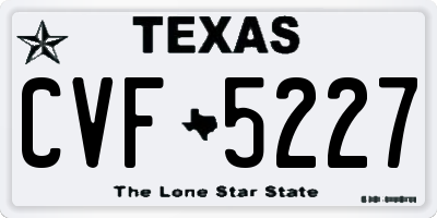 TX license plate CVF5227