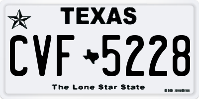 TX license plate CVF5228