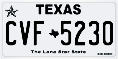 TX license plate CVF5230