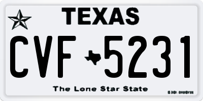 TX license plate CVF5231