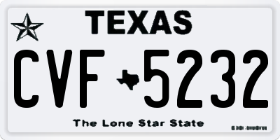 TX license plate CVF5232