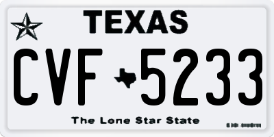 TX license plate CVF5233