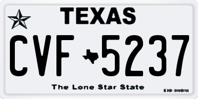 TX license plate CVF5237