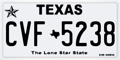 TX license plate CVF5238