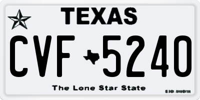 TX license plate CVF5240