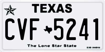 TX license plate CVF5241