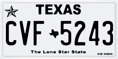 TX license plate CVF5243
