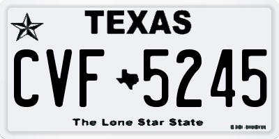 TX license plate CVF5245