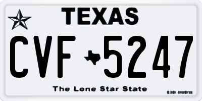 TX license plate CVF5247