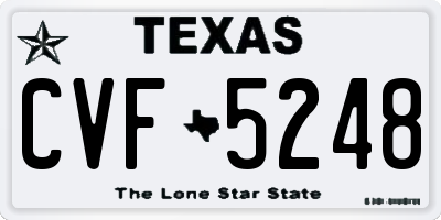 TX license plate CVF5248