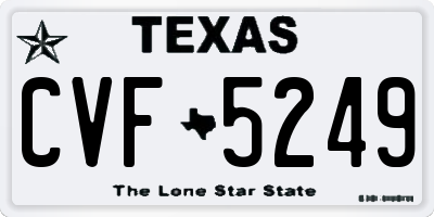 TX license plate CVF5249
