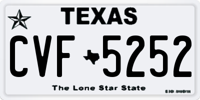 TX license plate CVF5252