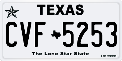 TX license plate CVF5253