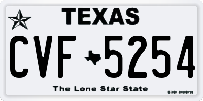 TX license plate CVF5254