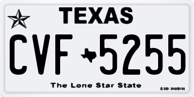 TX license plate CVF5255