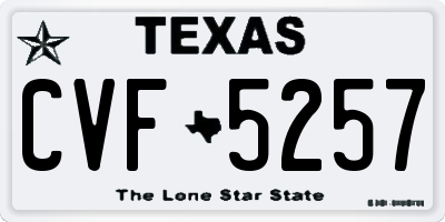TX license plate CVF5257