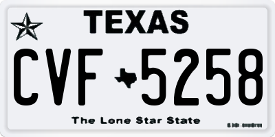 TX license plate CVF5258