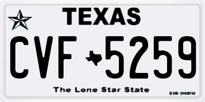 TX license plate CVF5259