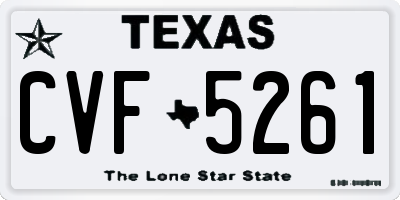 TX license plate CVF5261