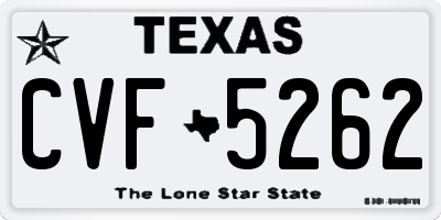TX license plate CVF5262