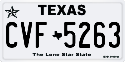 TX license plate CVF5263