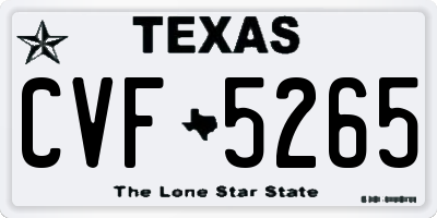 TX license plate CVF5265