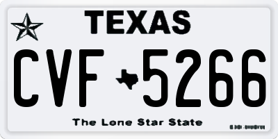 TX license plate CVF5266