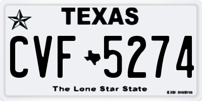 TX license plate CVF5274