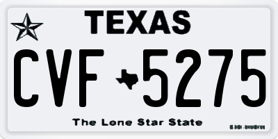 TX license plate CVF5275