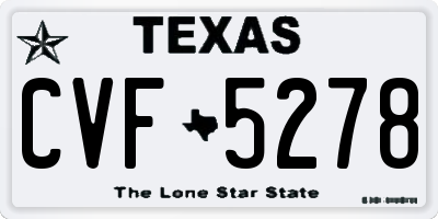 TX license plate CVF5278