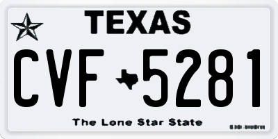 TX license plate CVF5281