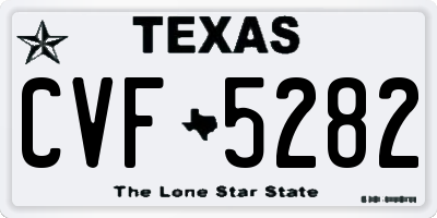 TX license plate CVF5282