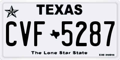 TX license plate CVF5287