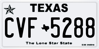 TX license plate CVF5288