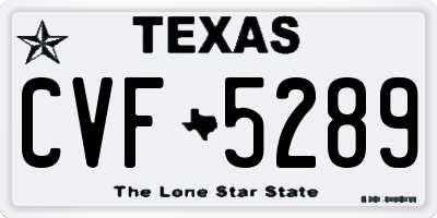 TX license plate CVF5289