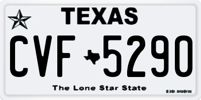 TX license plate CVF5290