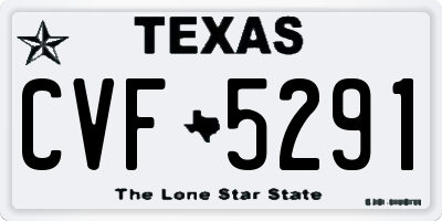 TX license plate CVF5291