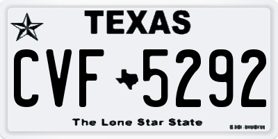 TX license plate CVF5292