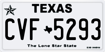 TX license plate CVF5293