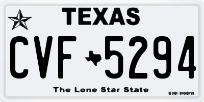 TX license plate CVF5294