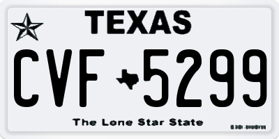 TX license plate CVF5299