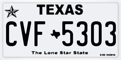TX license plate CVF5303