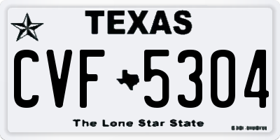 TX license plate CVF5304