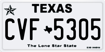 TX license plate CVF5305