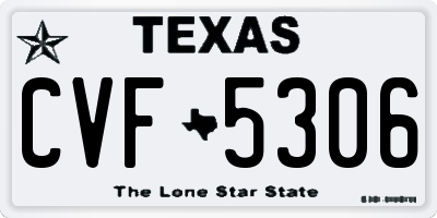 TX license plate CVF5306