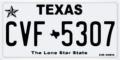 TX license plate CVF5307